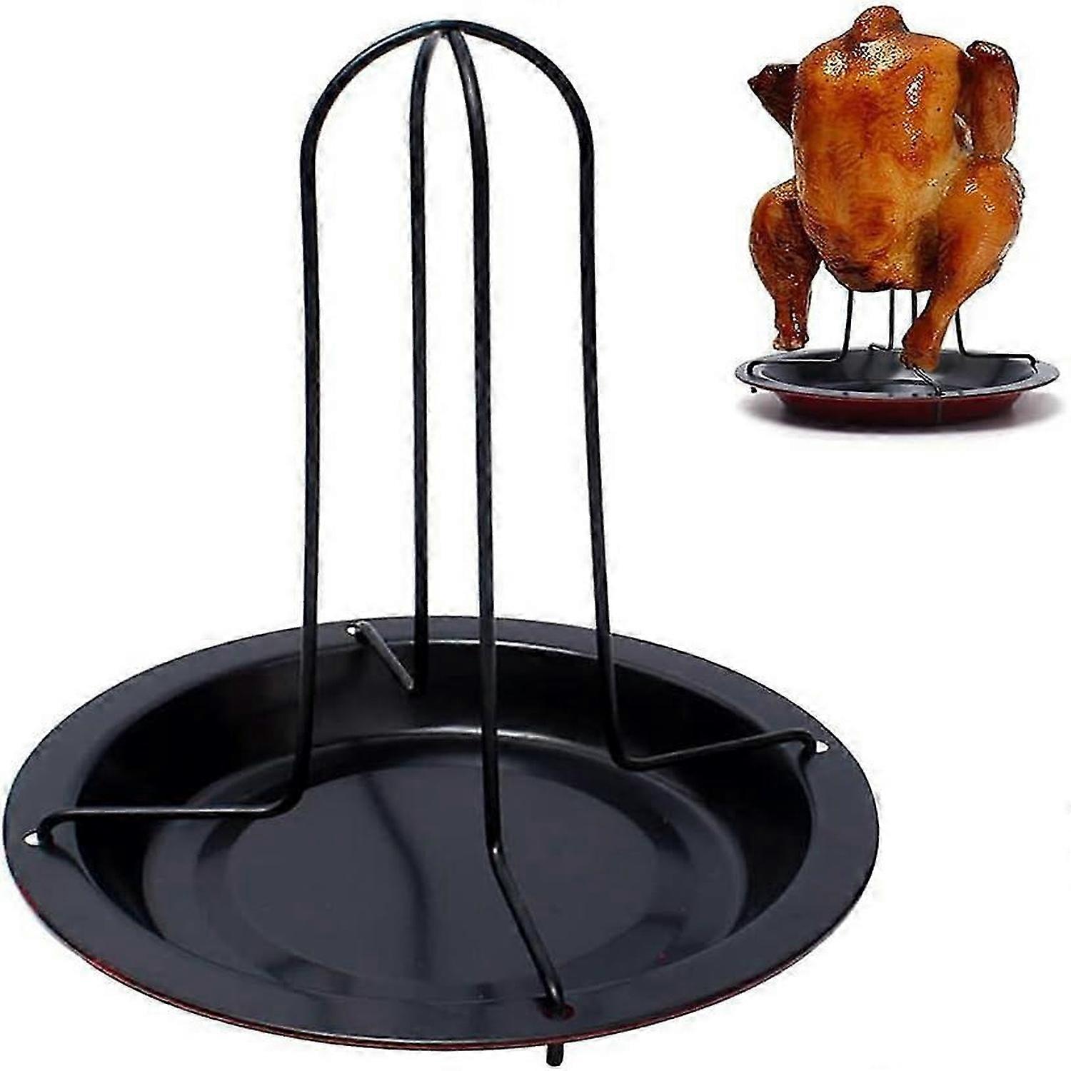 Hähnchenbrätergestell, Hähnchenhalter, vertikaler Hähnchenbräter aus Edelstahl, mit Auffangschale