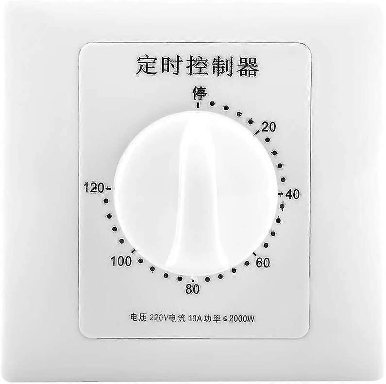 Smart Timer Switch, 220v Multifunctional Mechanical Countdown Water Pump for Controlling Water Fan Water Heater Lamp(120minutes)