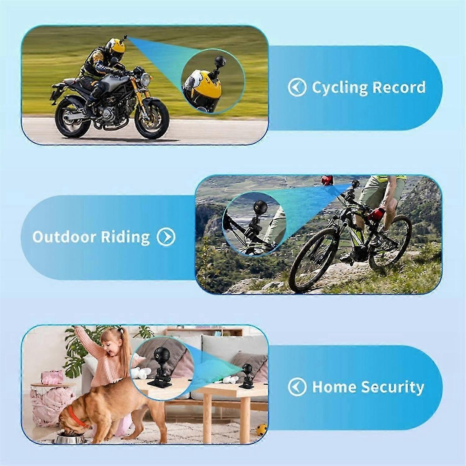 X3 Camera 0.3MP 640x480P 400mAh HD WiFi Round Camera Self-Adhesive Base Install At Will Record While Charging Camera,B