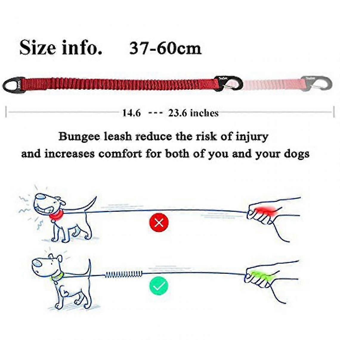 Short Dog Bungee Strap Stretch Nylon Leash Over Bungee Shock Absorber Dog Running Training | Leash (red) 2025