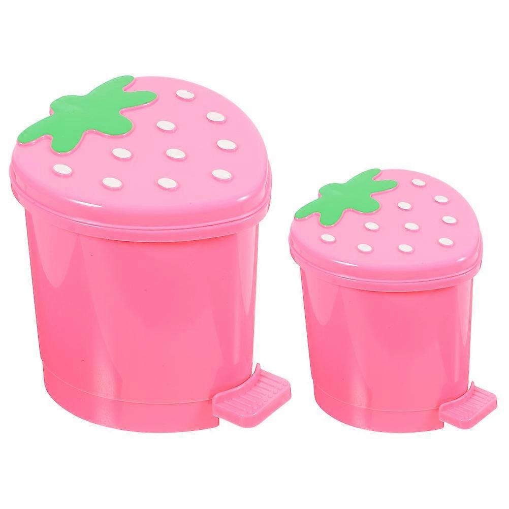 Pink Desktop Trash Bin Creative Wastebasket for Home Use 8Pcs