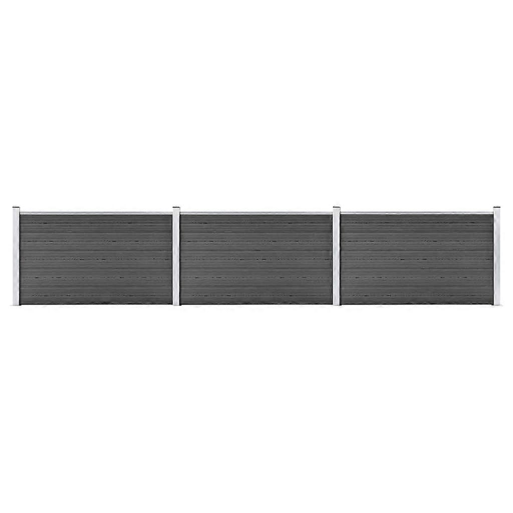 Zaunelement Set WPC 526x105 cm Schwarz