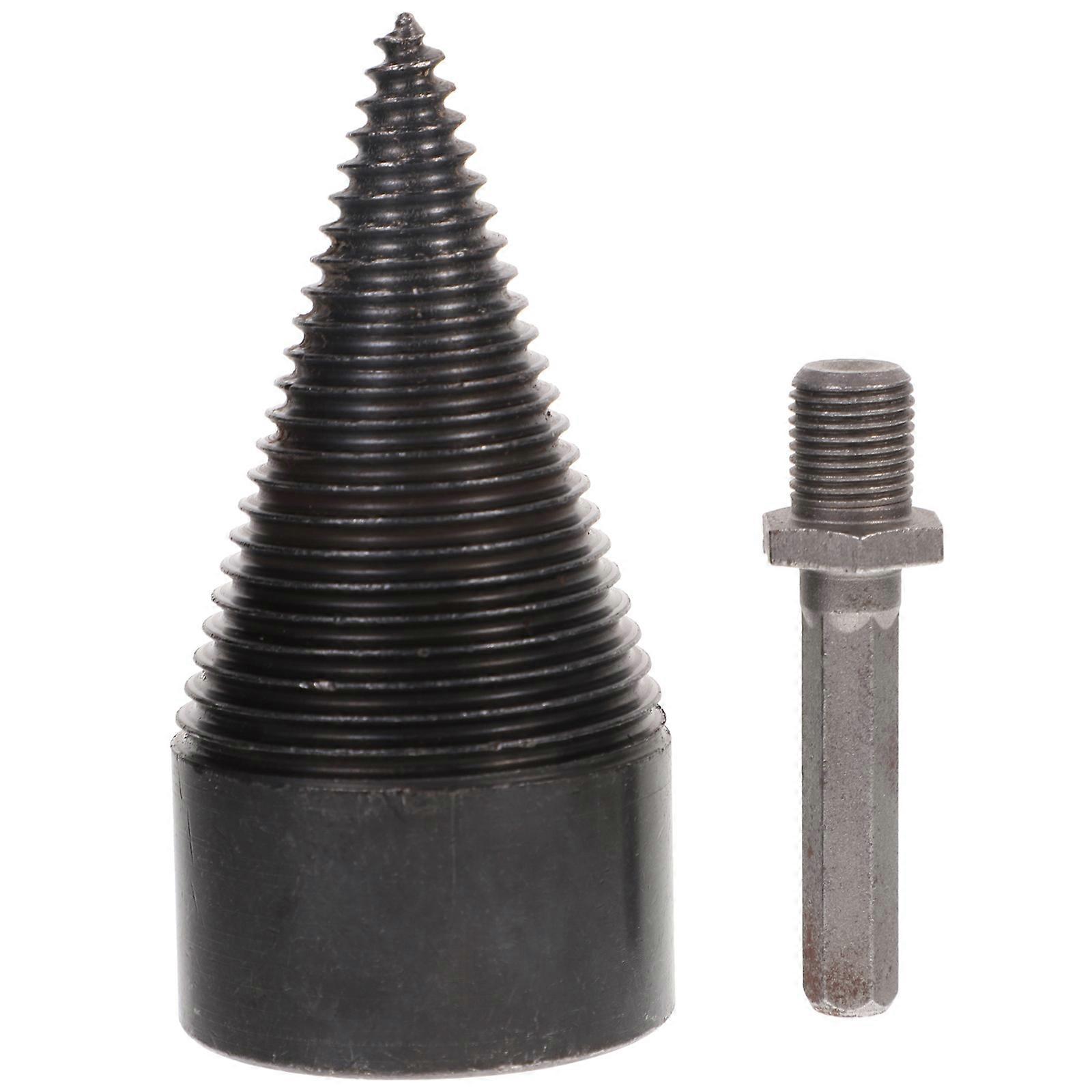 Log Splitter Drill Bit for Firewood Splitting in Black Steel