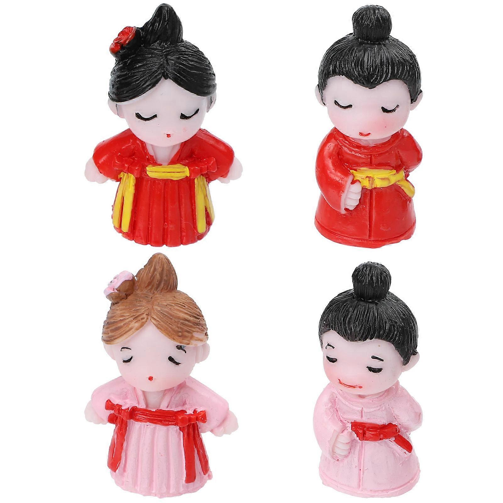 Mini Garden Ornaments Ancient Couples Adornment for Scene Layout 4Pairs