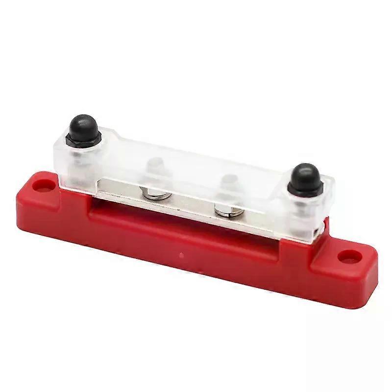 12V Power Distribution Block 100A Bus Bar Terminal Block with Cover M4 Terminal Studs M6 Terminal Screw 48VDC 300VAC