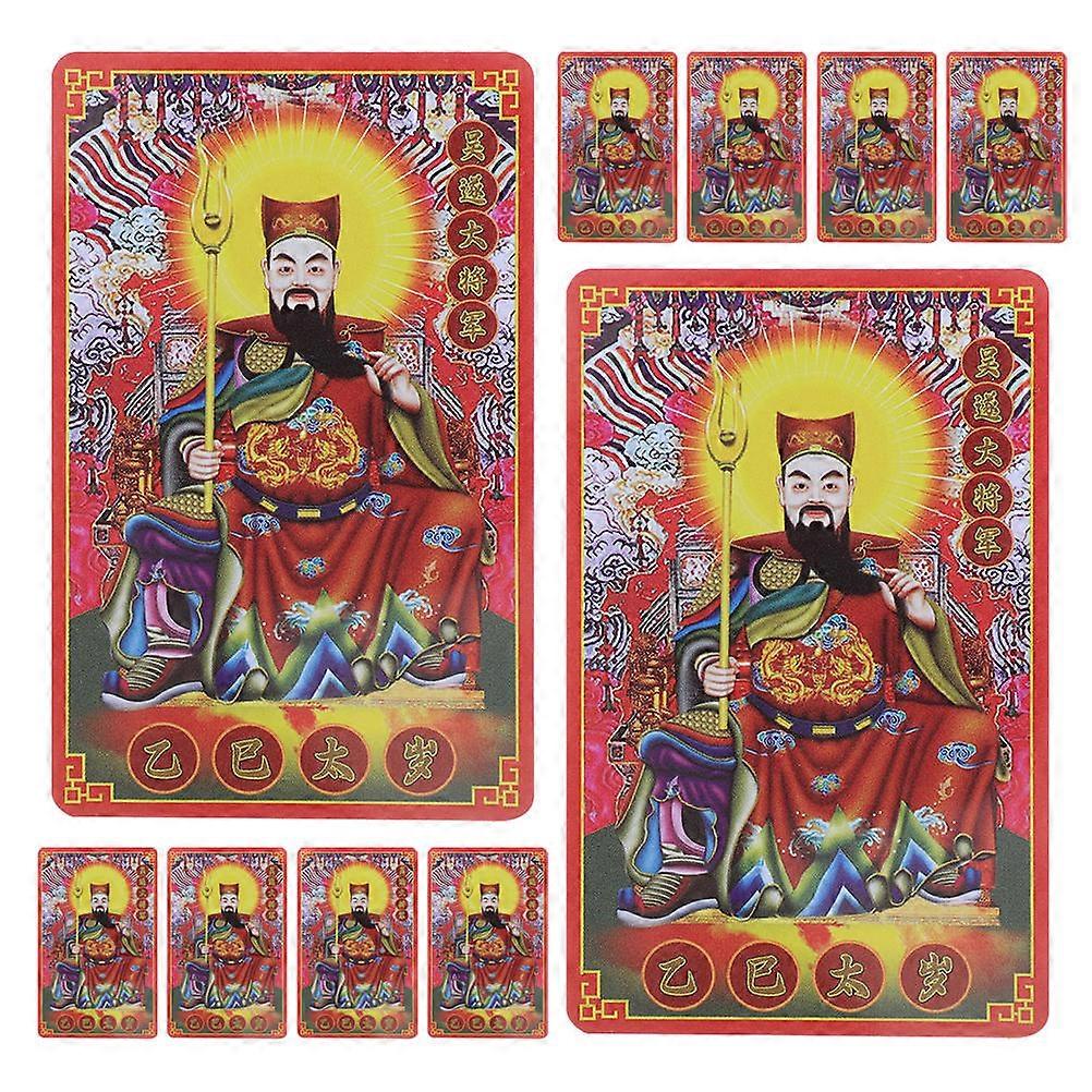 Chinese Temple Card Taisui Forgood Luck Snake Year General Card Pvc Material for Chinese New Year 2025 Ward Off Negative Energies 20Pcs