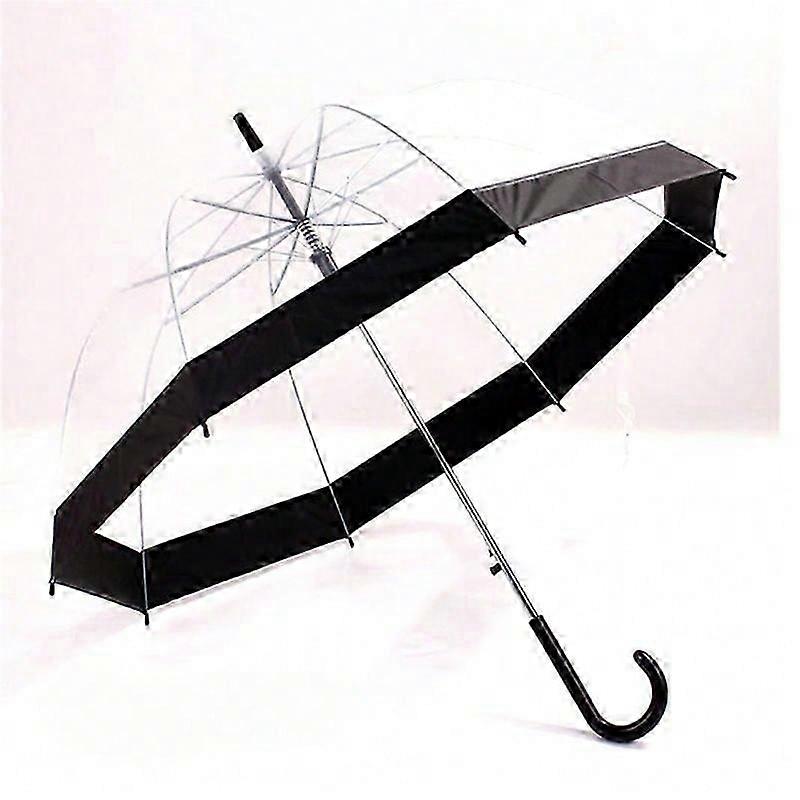Transparent Little Beard Long Handle Umbrella Super Light Cartoon Lace Apollo Umbrella 3D 8 Bone Semi-Automatic Umbrellas