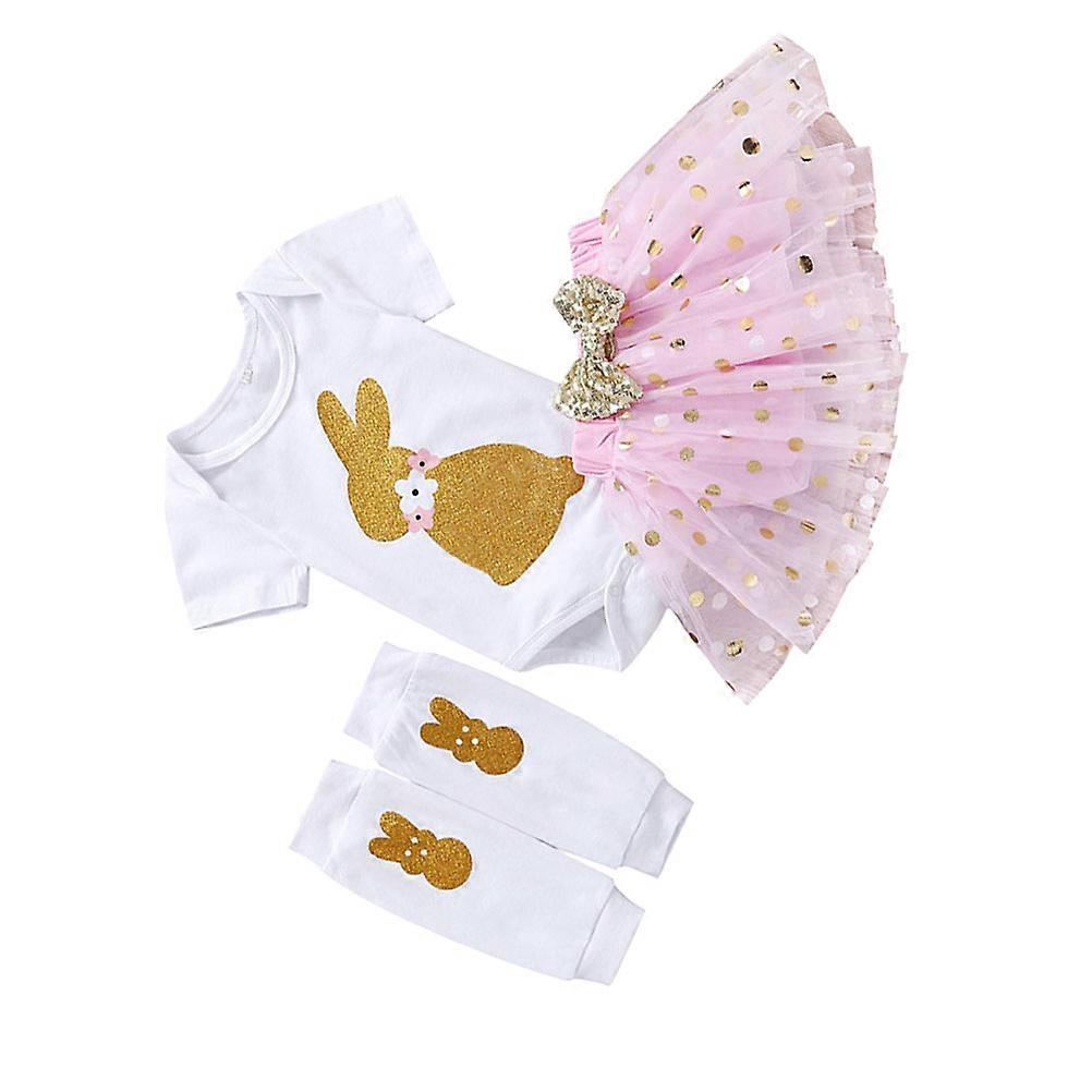 Easter Clothes Set Rabbit Pattern Mesh Skirt for Kids