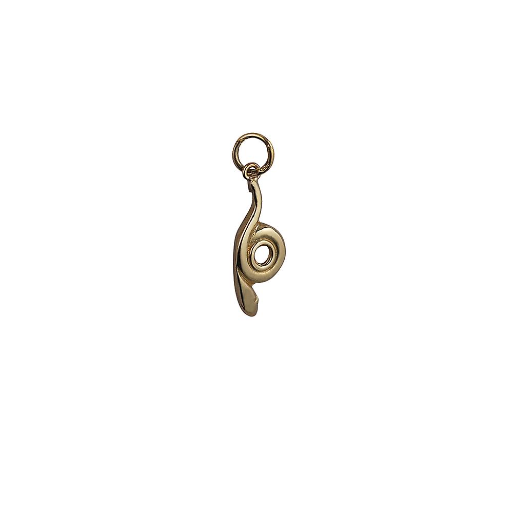 9ct Gold 20x9mm Snake Pendant or Charm