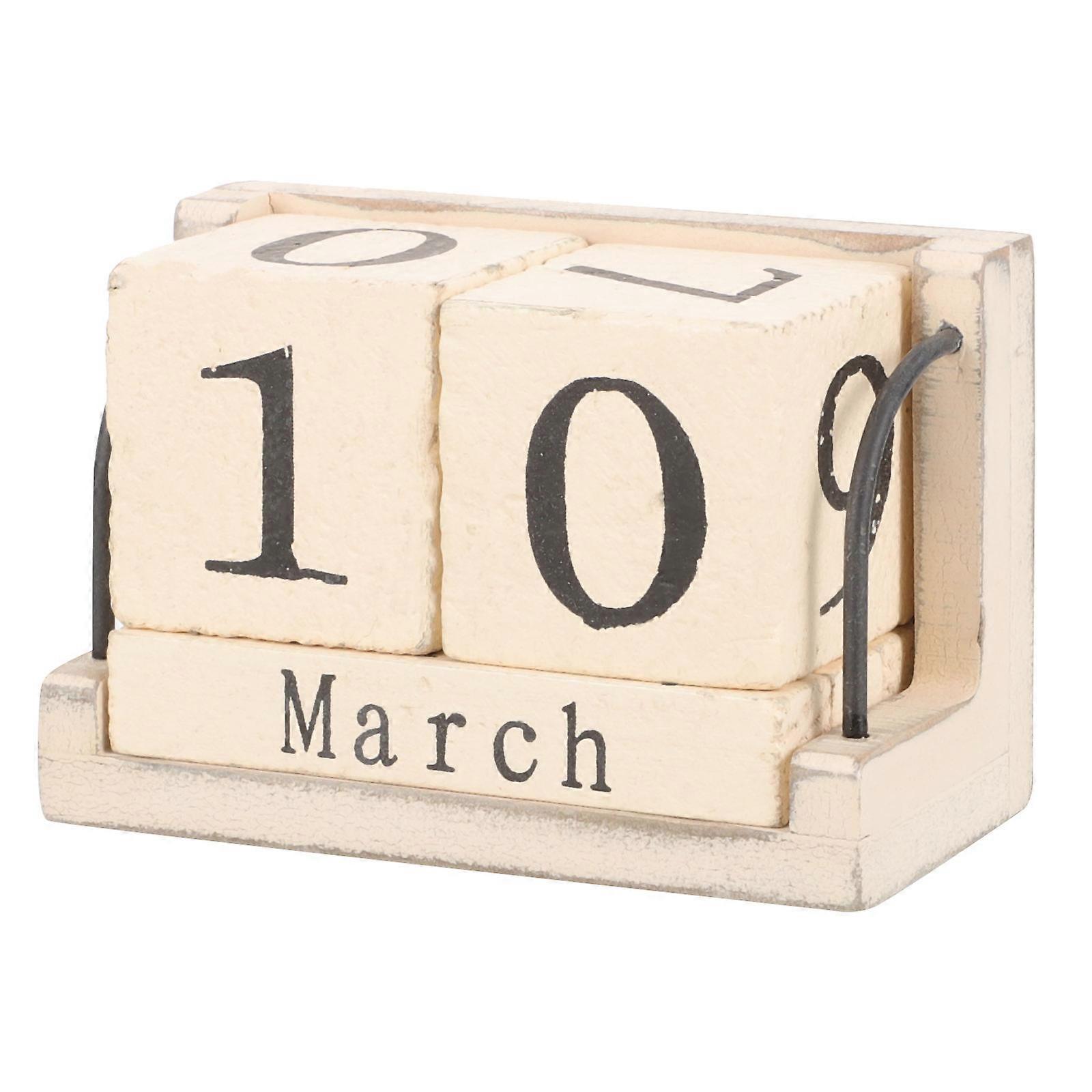 Desk Calendar for Home Use 2Pcs Wood Countdown Calendar Decoration