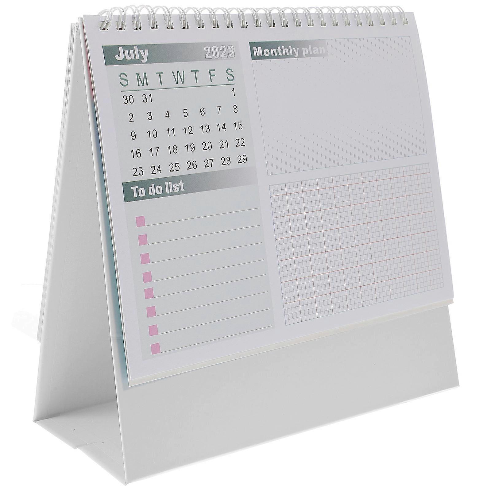 Desk Calendar 2024 Paper Desktop Calendar for Office Planning 2Pcs