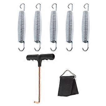 Vervangende trampolineveer, zware uitvoering, accessoires, inclusief haak, veelzijdige set, 1 band.