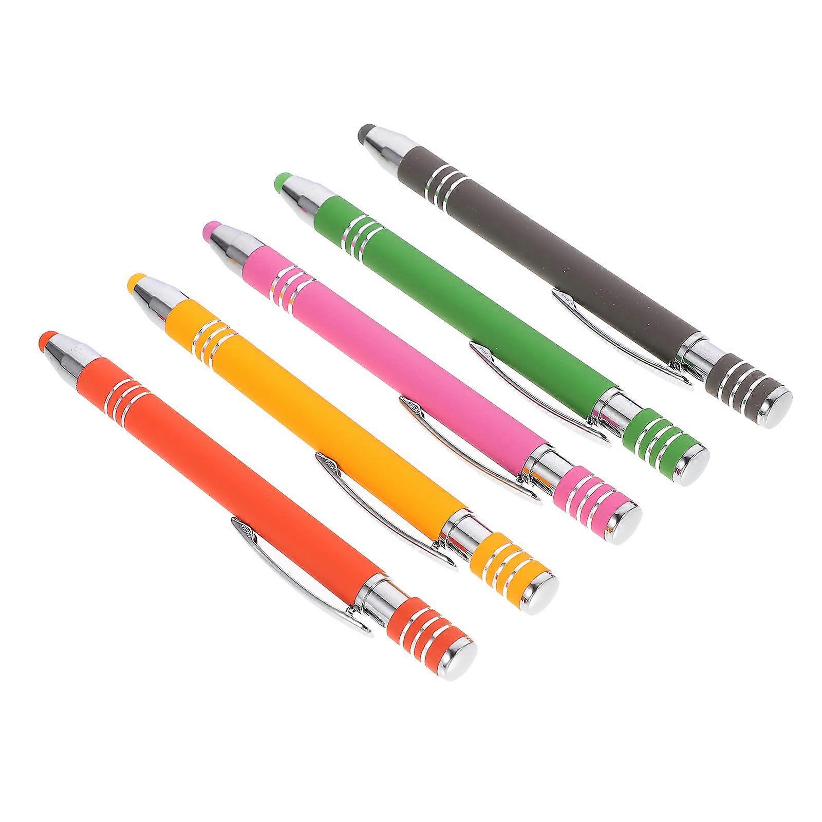 Stylus Pens for Touchscreens Multifunctional Design Drawing School Use Plastic 5Pcs