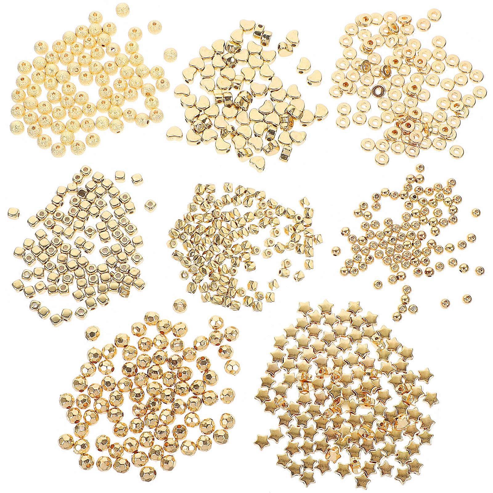 1600 Pcs Bead Stringing Kit Spacer Beads For Jewelry Making Ideal For Craft Enthusiasts And DIY Lovers Golden Color