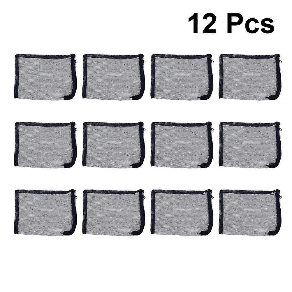 Large Aquarium Filter Media Bag Prevent Media From Entering Filter System Reusable For Bio Balls Black 12Pcs