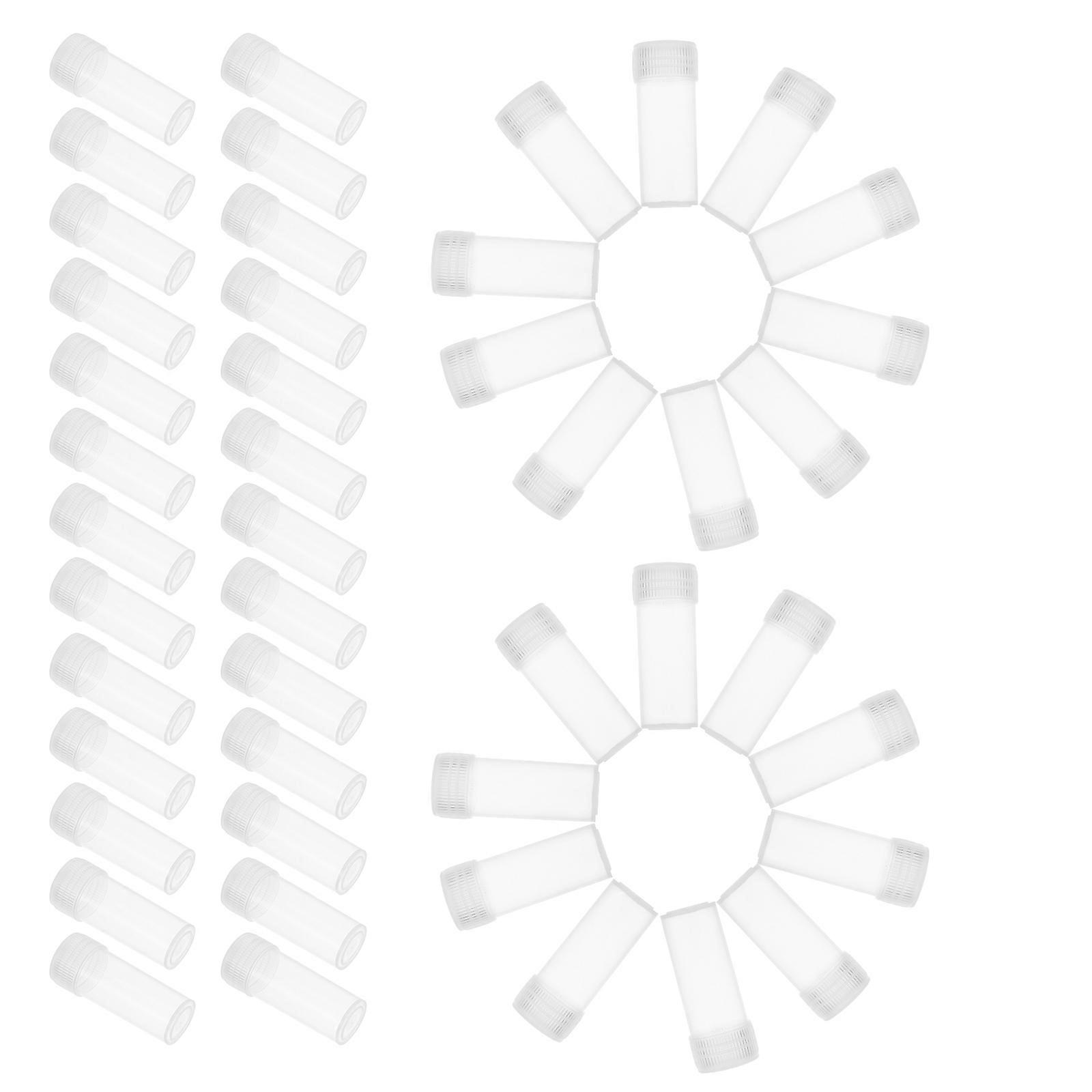 100Pcs Transparent Plastic Sample Containers For Field Sampling Cylindrical Vials 5ml Leak-Proof Portable Design
