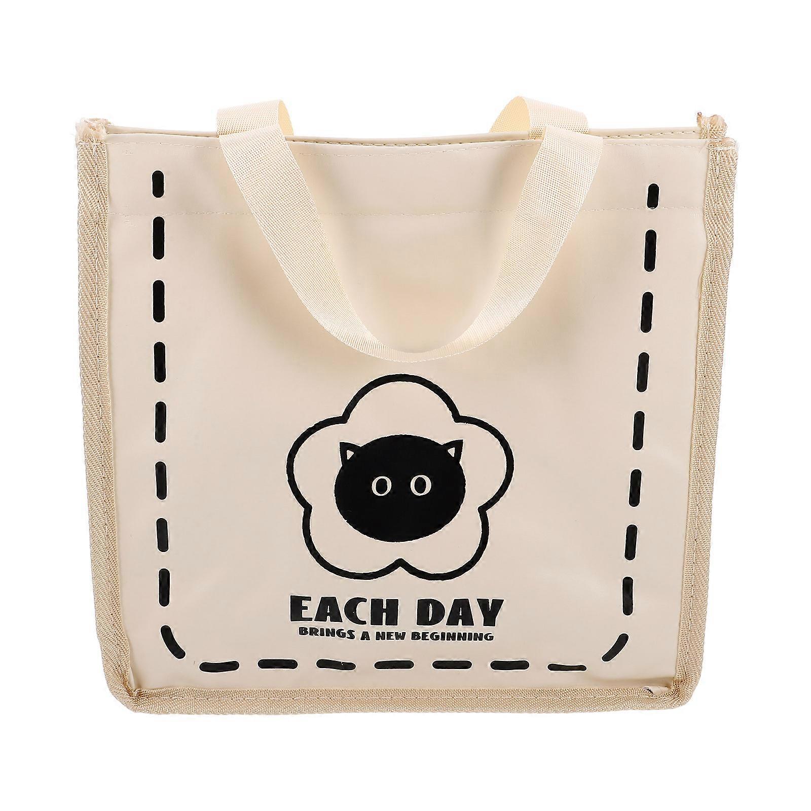 Stylish Insulated Tote Bag Material Rectangular Shape For Travel Picnics Large Capacity 10.6×10.4×5.1in 1Pcs