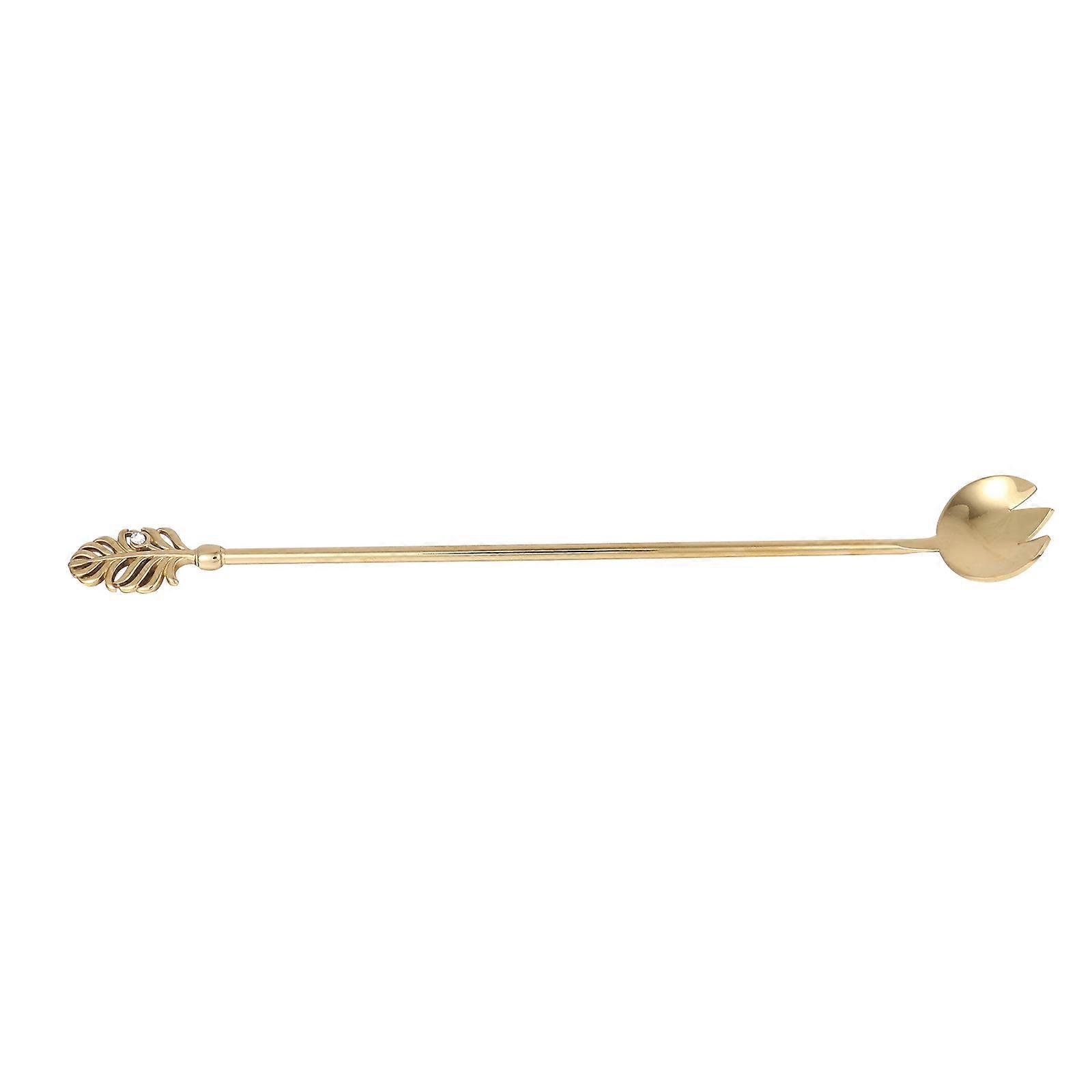 Golden Salad Fork Stainless Steel Fork for Food Serving 2Pcs Set