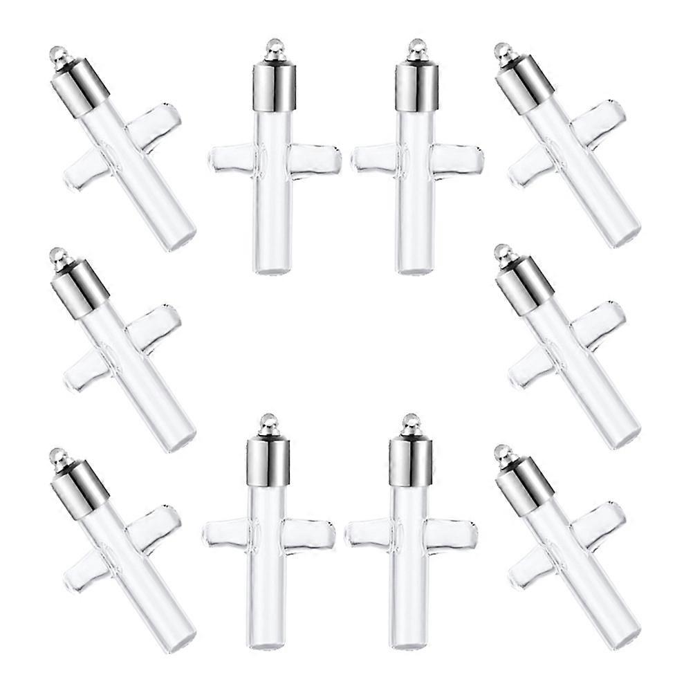 Wish Bottle Glass Vial Cross Shape for Decoration 3Sets