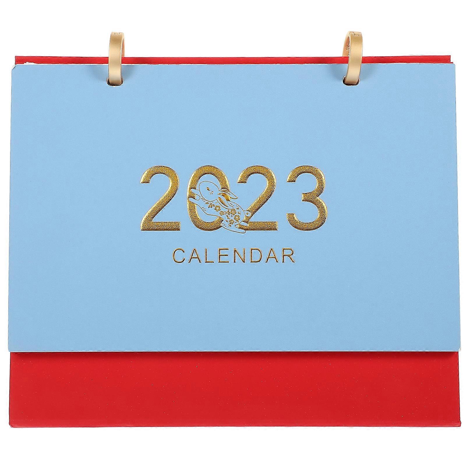 Blue Decorative Calendar Desktop Calendar for Home Use 4Pcs
