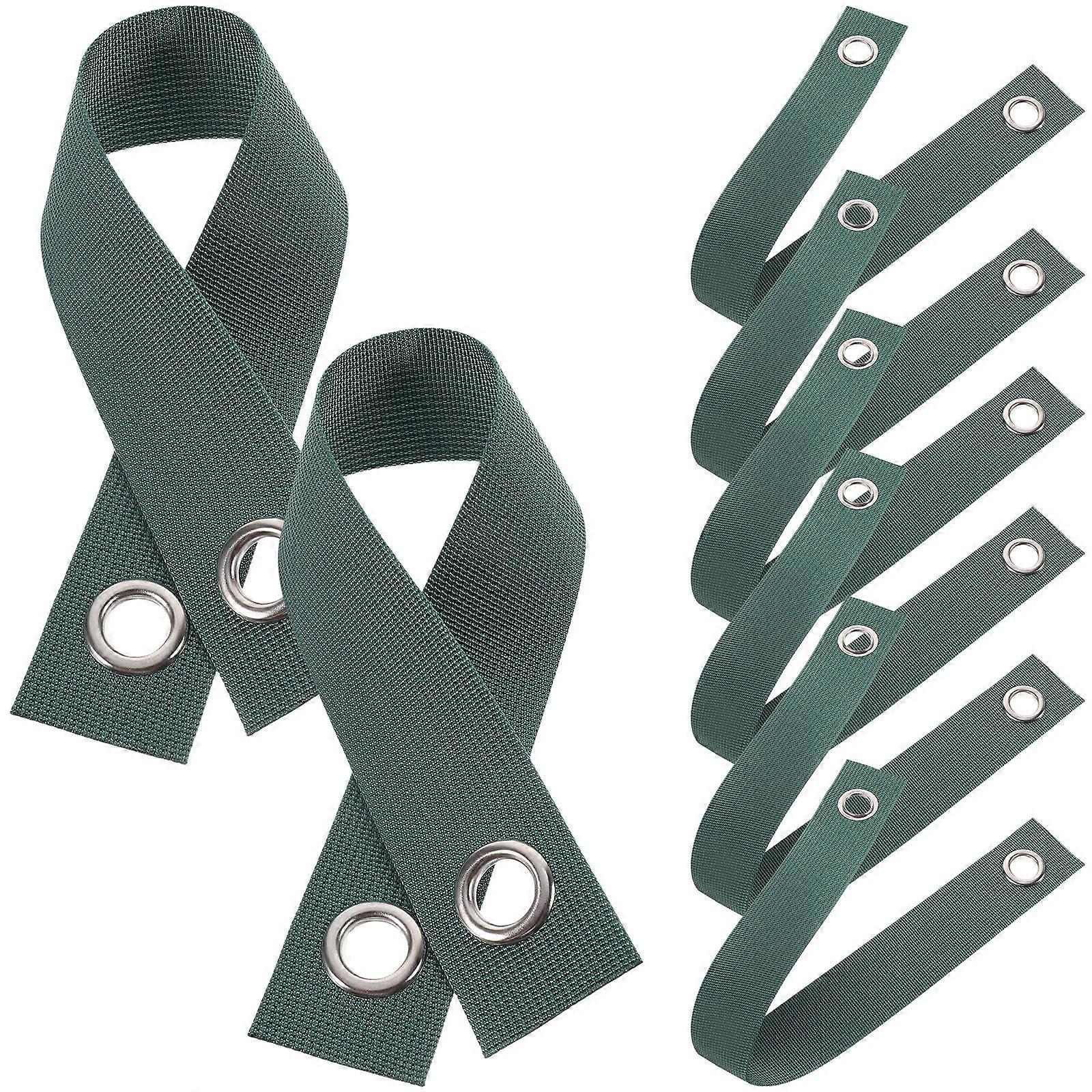 8Pcs Guying Tree Supports With Grommets For Wind Protection Of Young Trees And Shrubs In Outdoor Gardening Green Nylon