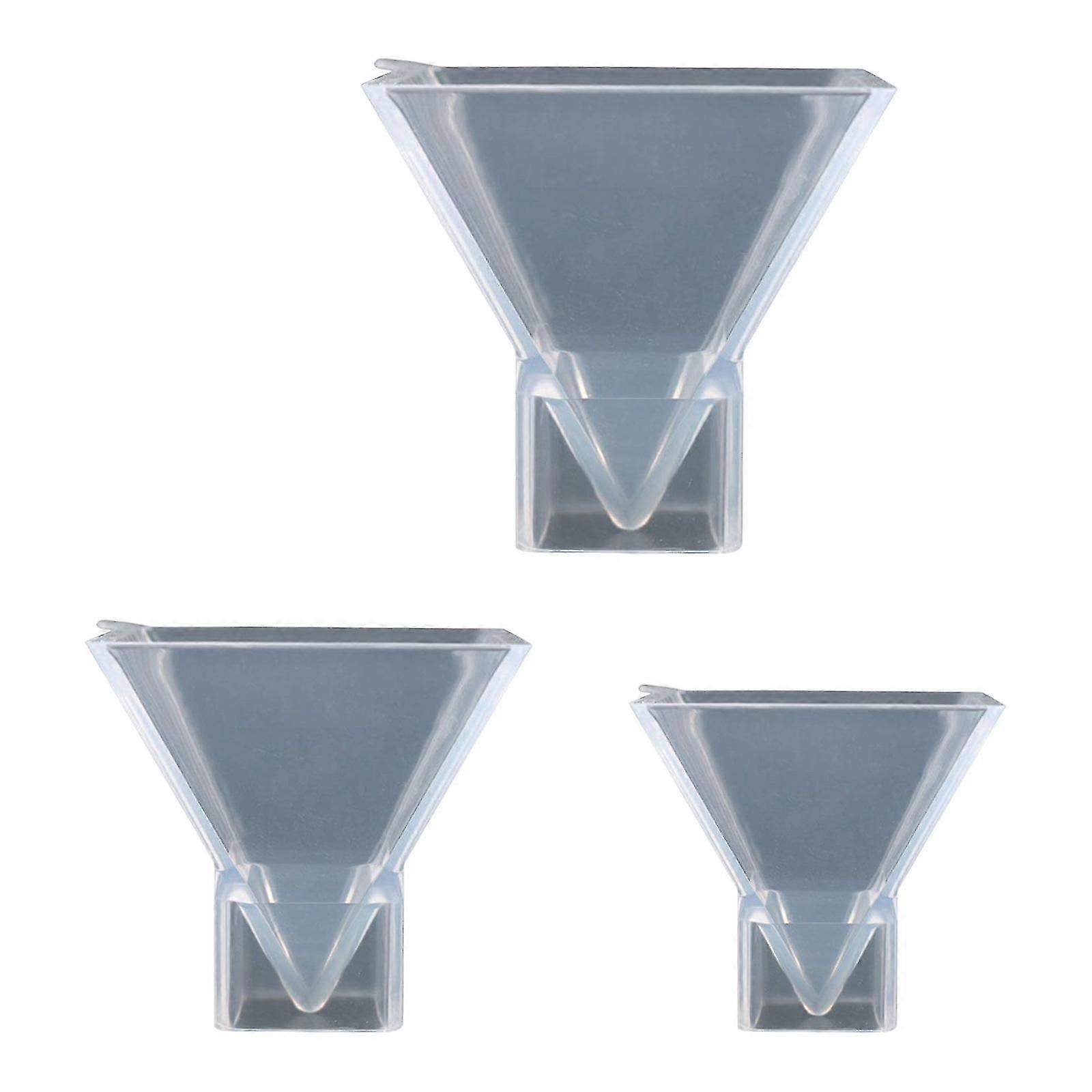 3x Clear Pyramid Silicone Mold Resin Casting Mould Diy Epoxy Crystal Tools