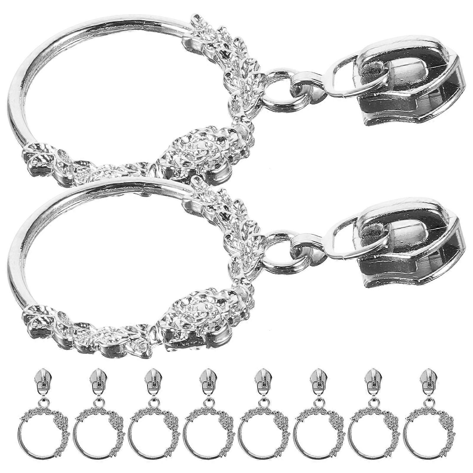 Professional Zipper Pull Silver Zipper Pullers for Suitcase Replacement 20Pcs