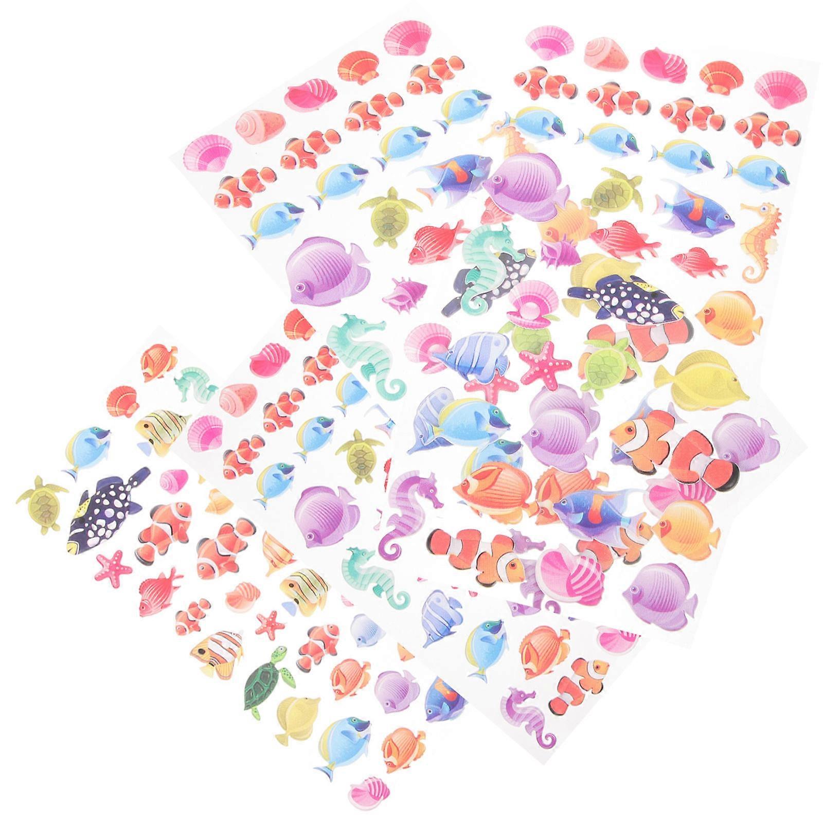 Sea Animal Stickers For Kids 3D Ocean Stickers Educational Tool Assorted Color 15 Sheets