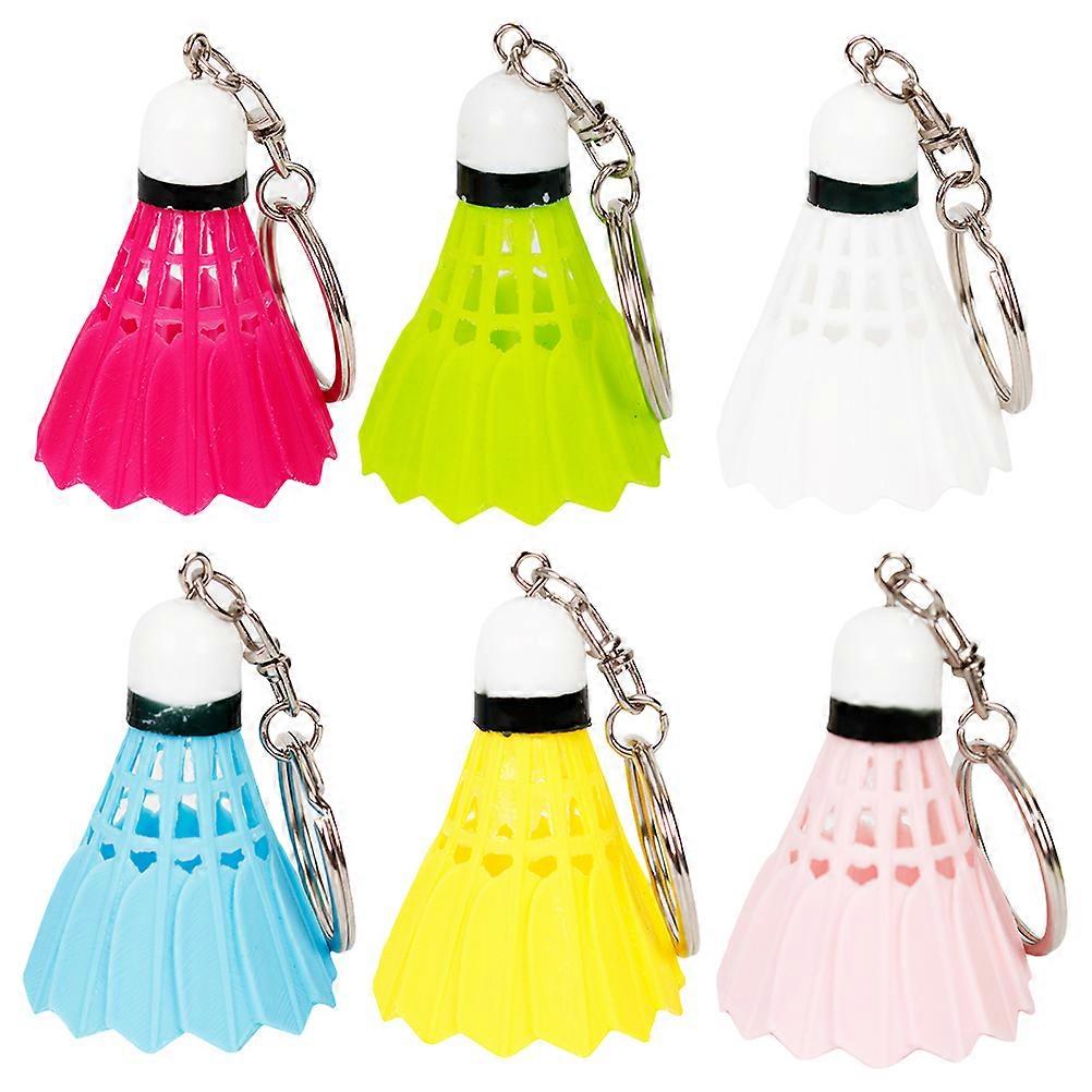 Badminton Shape Key Pendant for Bag Decoration 18Pcs Assorted Colors