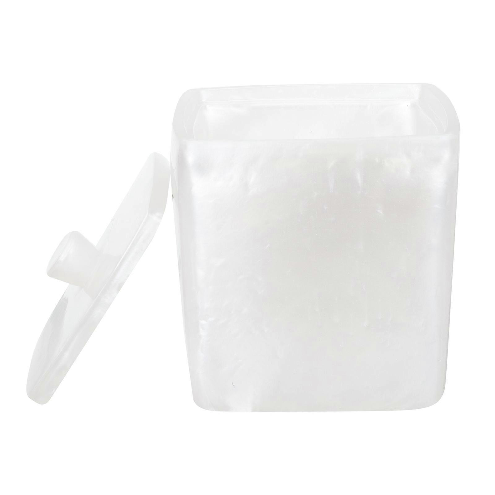 White Cotton Pad Box with Lid for 3Pcs Desktop Storage Organizer