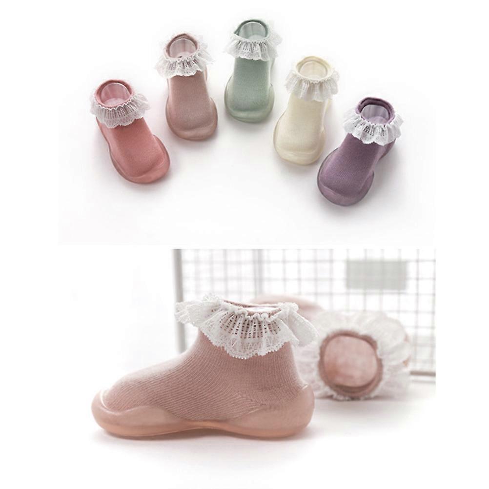 Cotton Socks Non-Slip Baby Floor Socks for Toddler 1Pair Pink