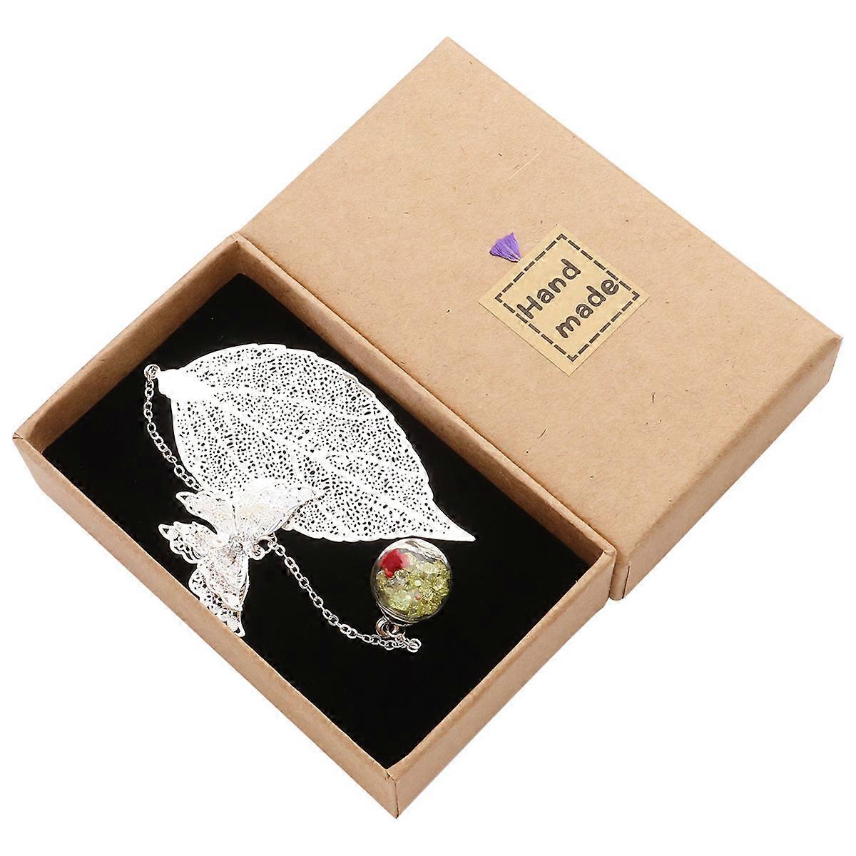 Boxed Leaf Shaped Bookmark for Note Marking 2Pcs Office Supplies