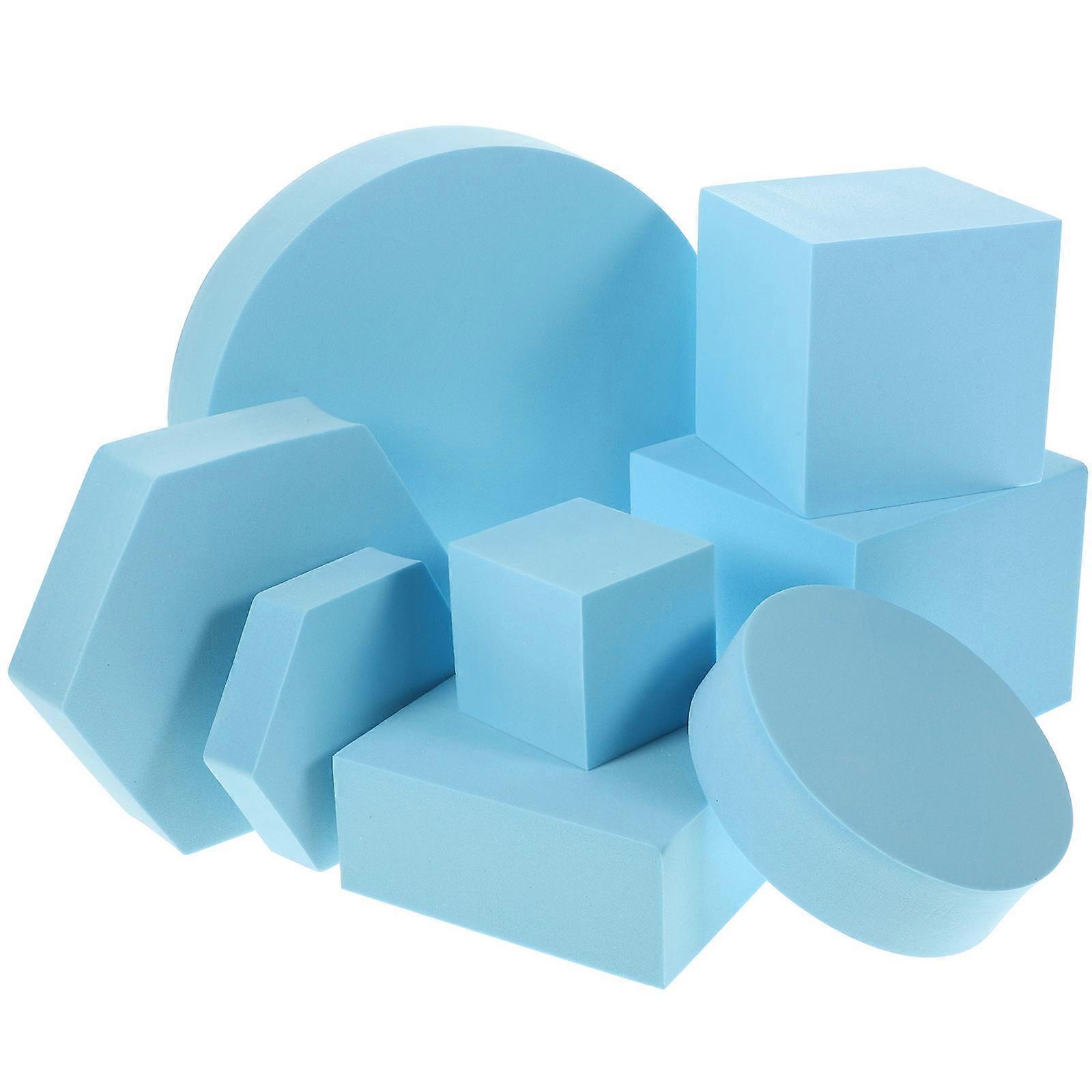 Geometric Shapes Photo Props For Product Photography Made Of High Polymer Foam Available In Sky-Blue For Decorative Use 40 Pcs