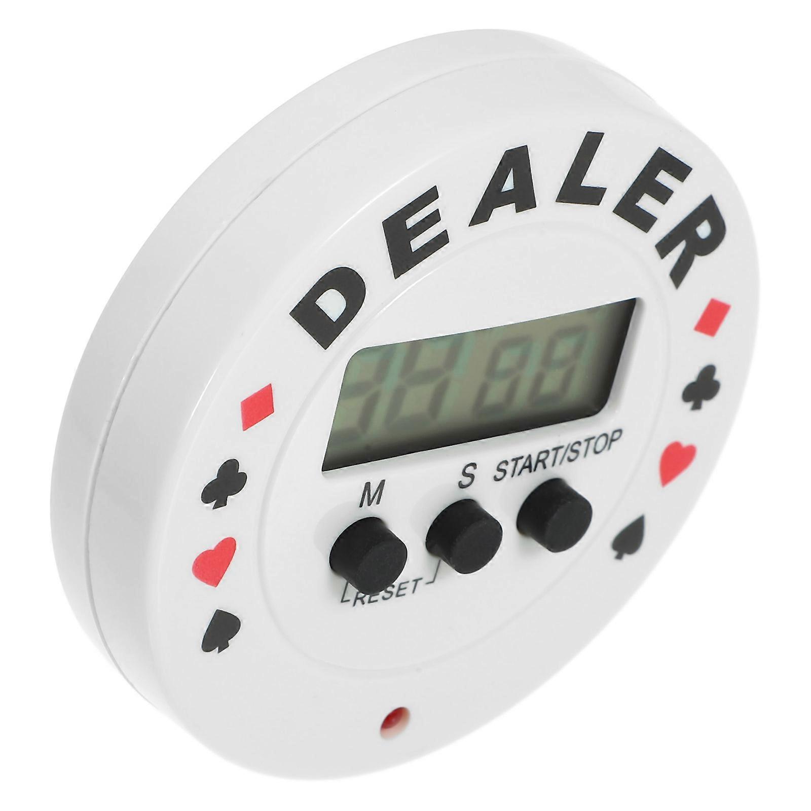 Poker Timer Digital Countdown Timer for Board Game Dealer White