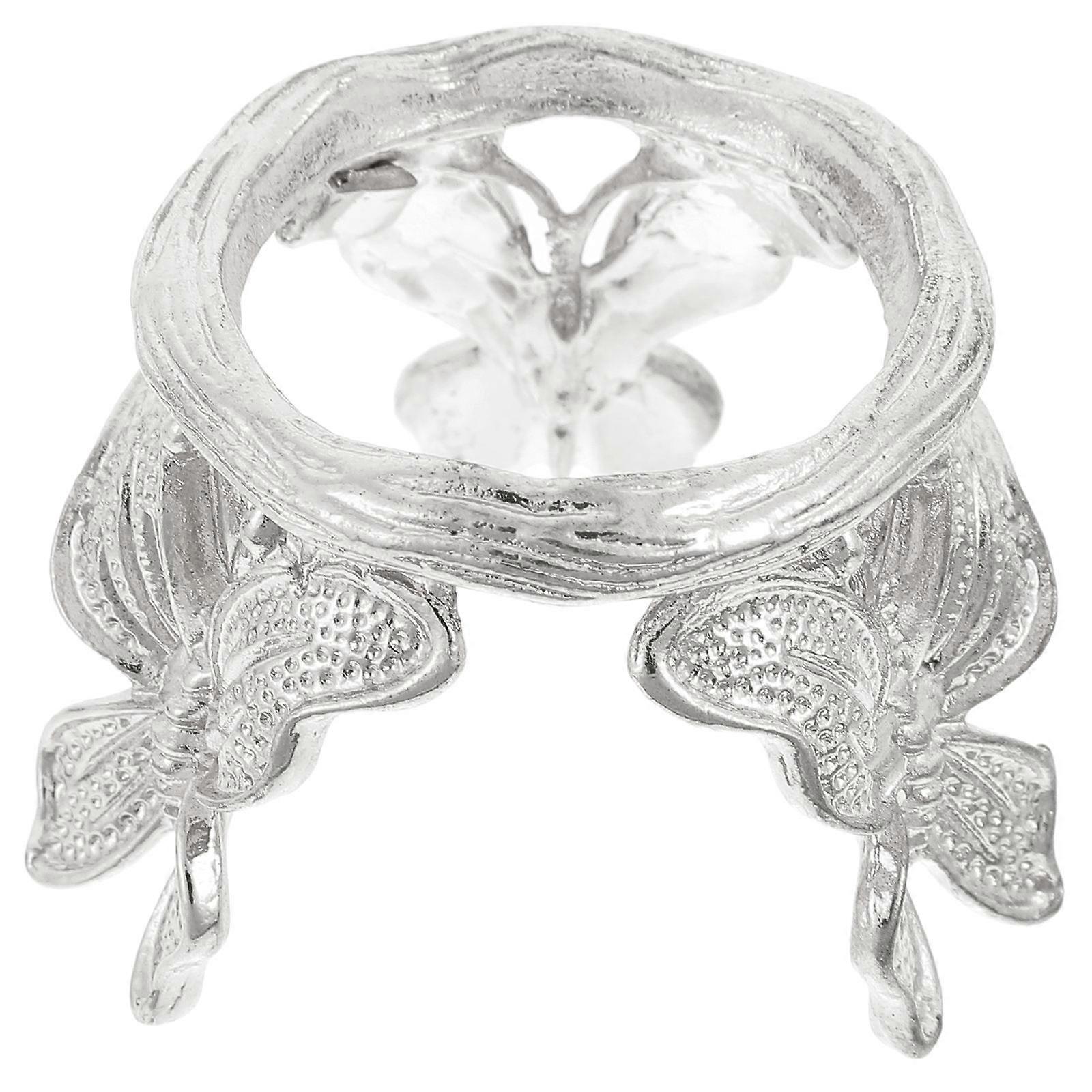 Crystal Ball Display Rack 3Pcs Square Silver Design For Home Decoration And Gift Giving Holding Function