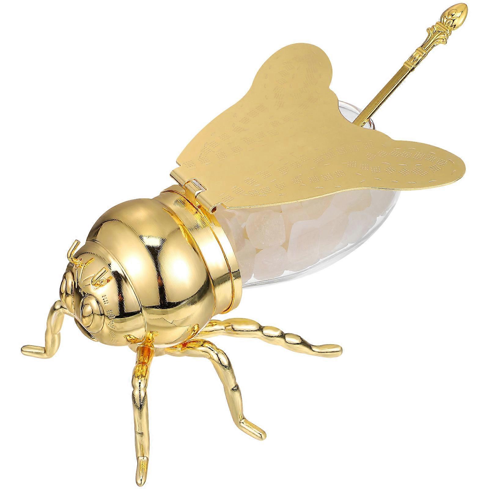 Golden Condiment Container Household Spice Jar Multi-Function 5Pcs