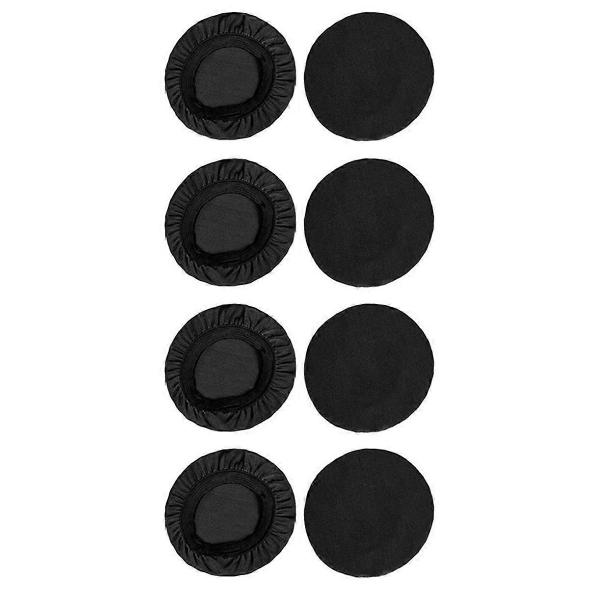4 Pairs 8CM Elastic Earpad Covers Black