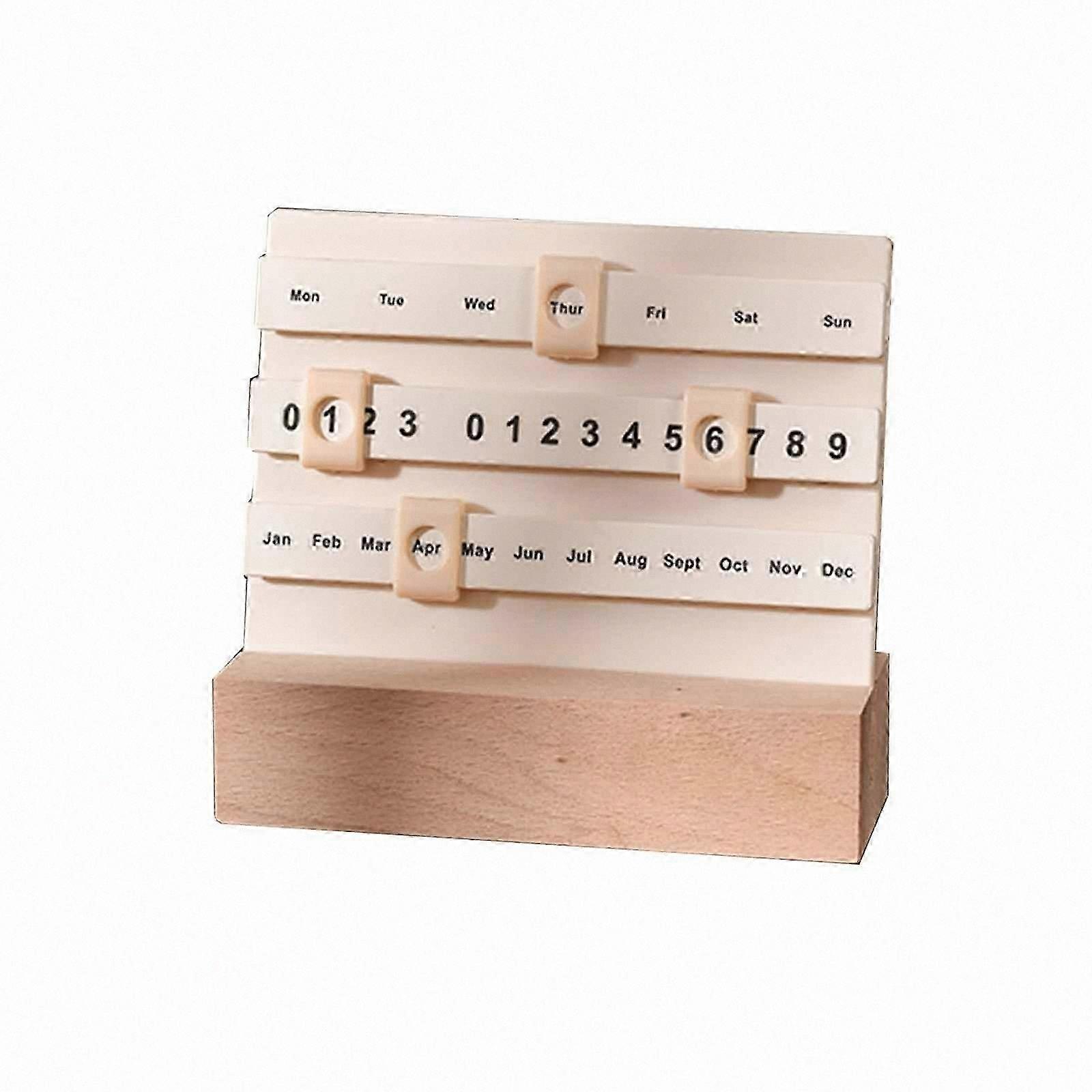 Perpetual Wooden Desk Calendar with Countdown Feature and Desktop Ornament Design for Unique Gifting Solution