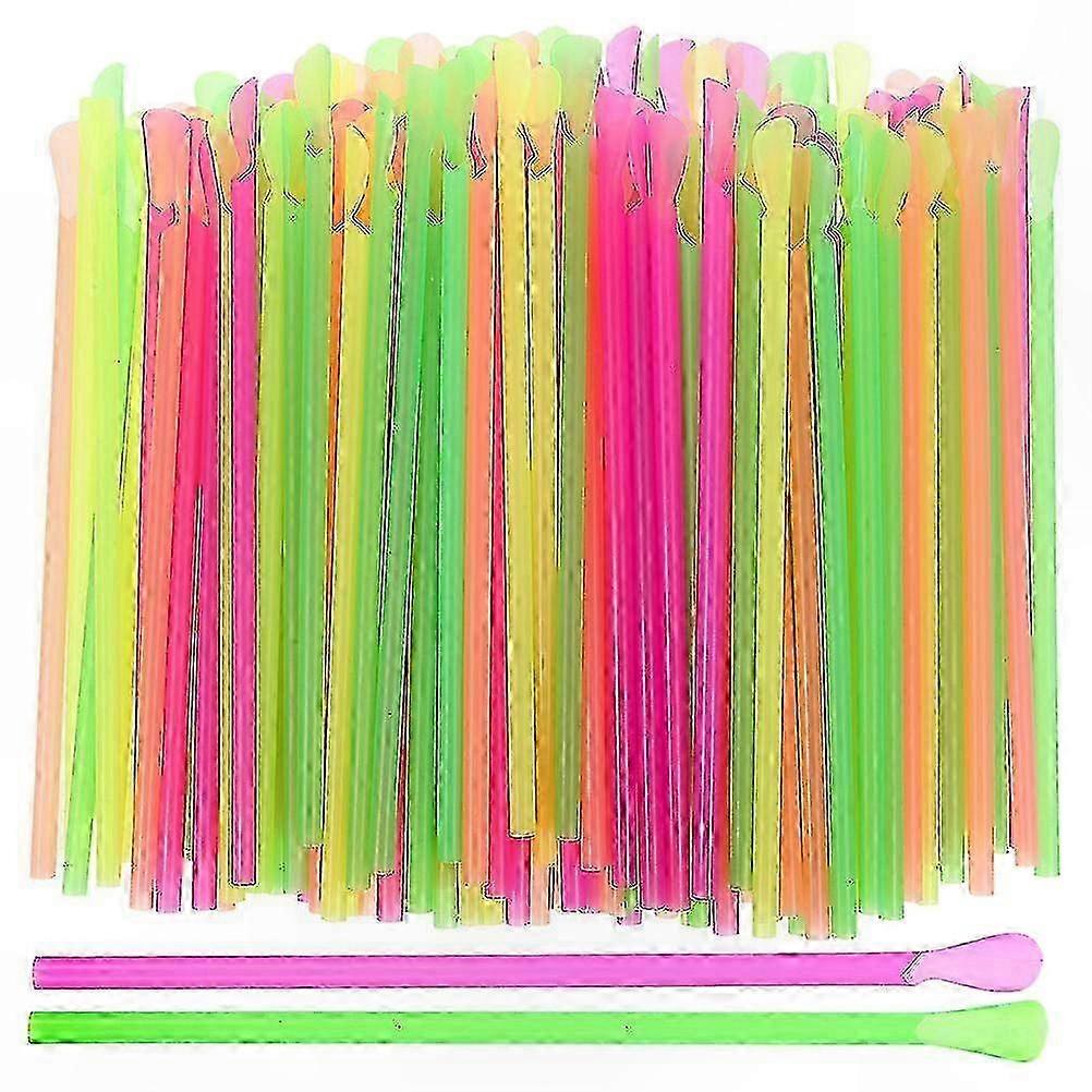 400 Pack Disposable Spoon Straws for Milkshakes Smoothies Beverages
