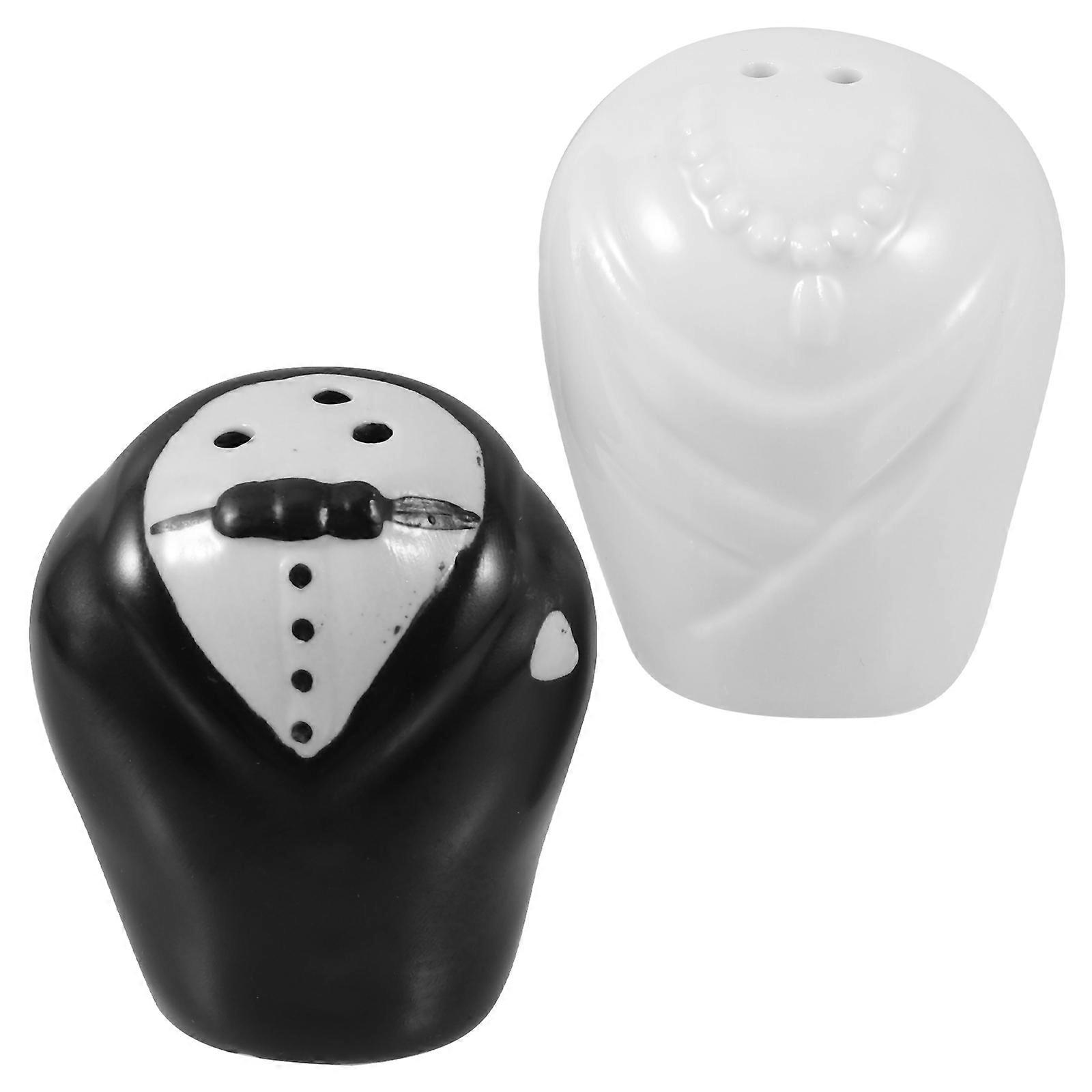 Bridegroom Bride Ceramic Spice Jar for Kitchen Use 2Pairs Containers