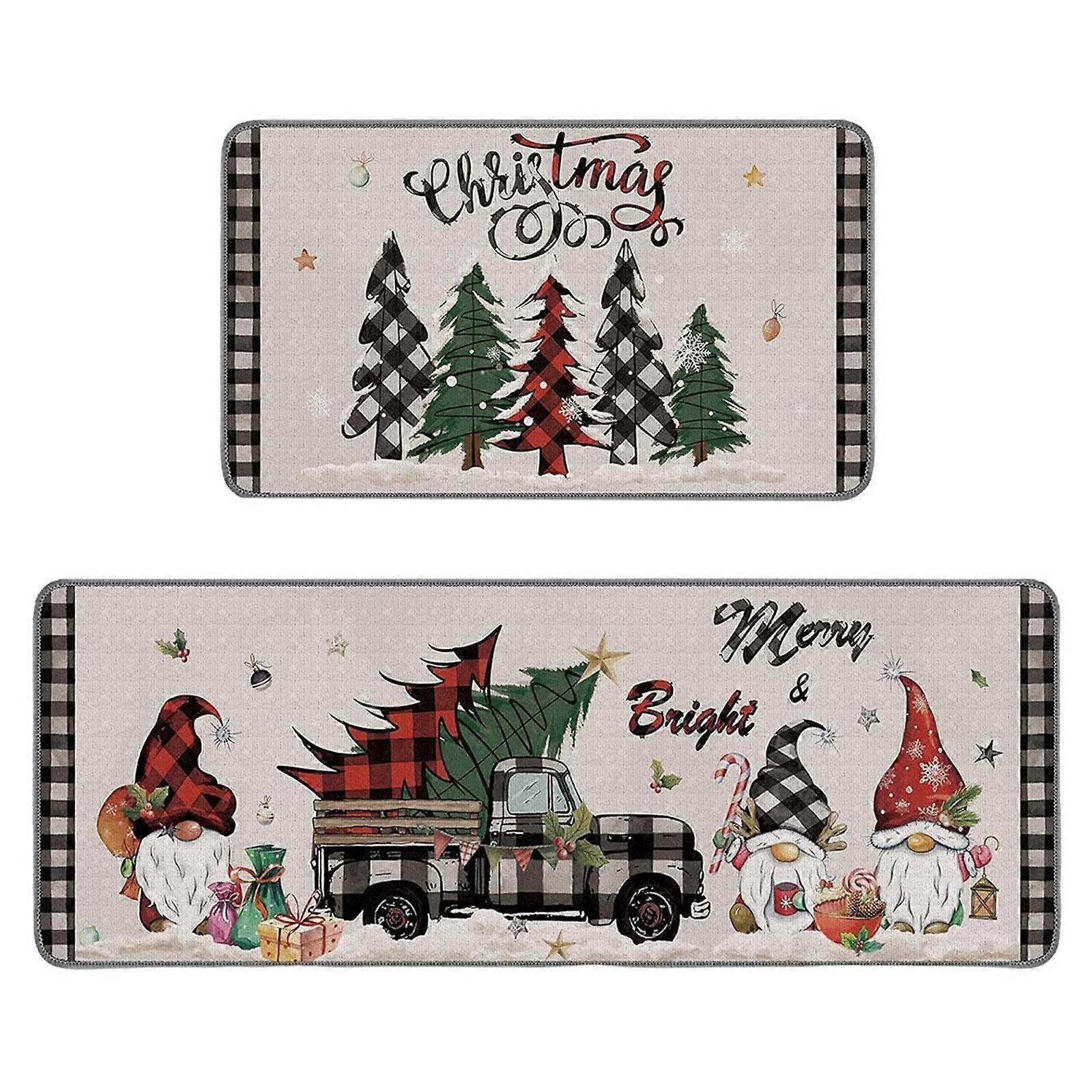 The Warmth Of Christmas With Home DÃ©cor Elegance Velvet Christmas Carpet Set Of Two For Creating A Festive Decorations