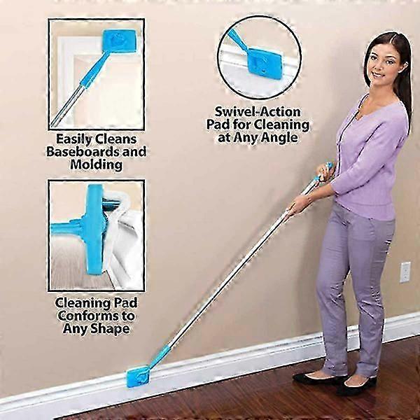 Adjustable Conforming Baseboard Cleaner Tool Long Handle Dust Brush for Home