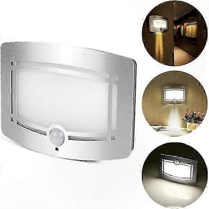 Motion Sensor LED Wall Light - Wireless - Indoor Use - White Finish