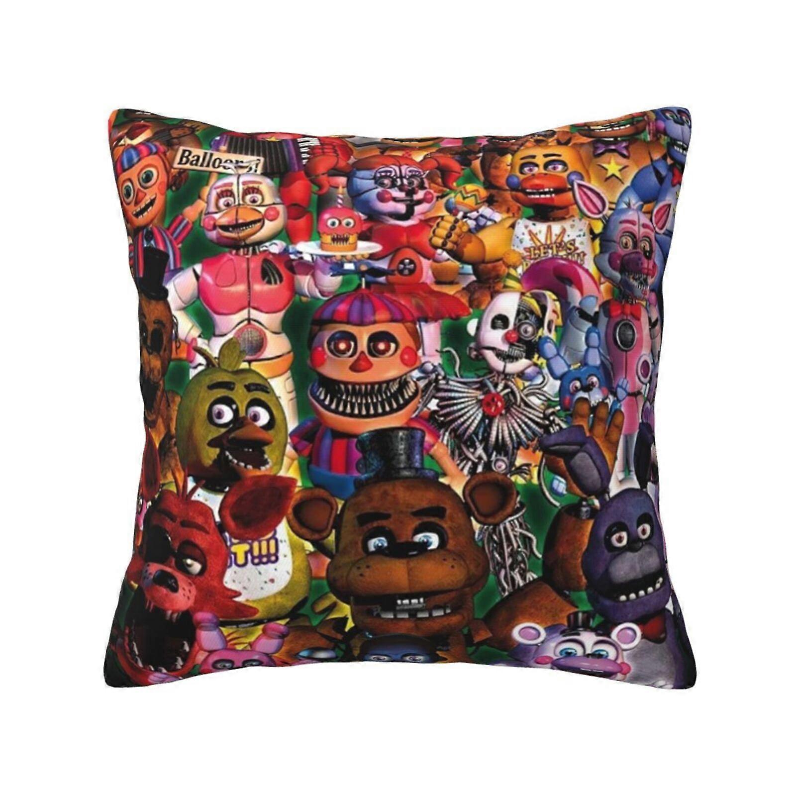 b1081 Jogo Five Nights At Freddy'S Fronhas Invisíveis com Zíper, Capas de Almofada de Luxo Super Macias e Aconchegantes, 1 Fronha, Várias Opções de Tamanho, Essentia