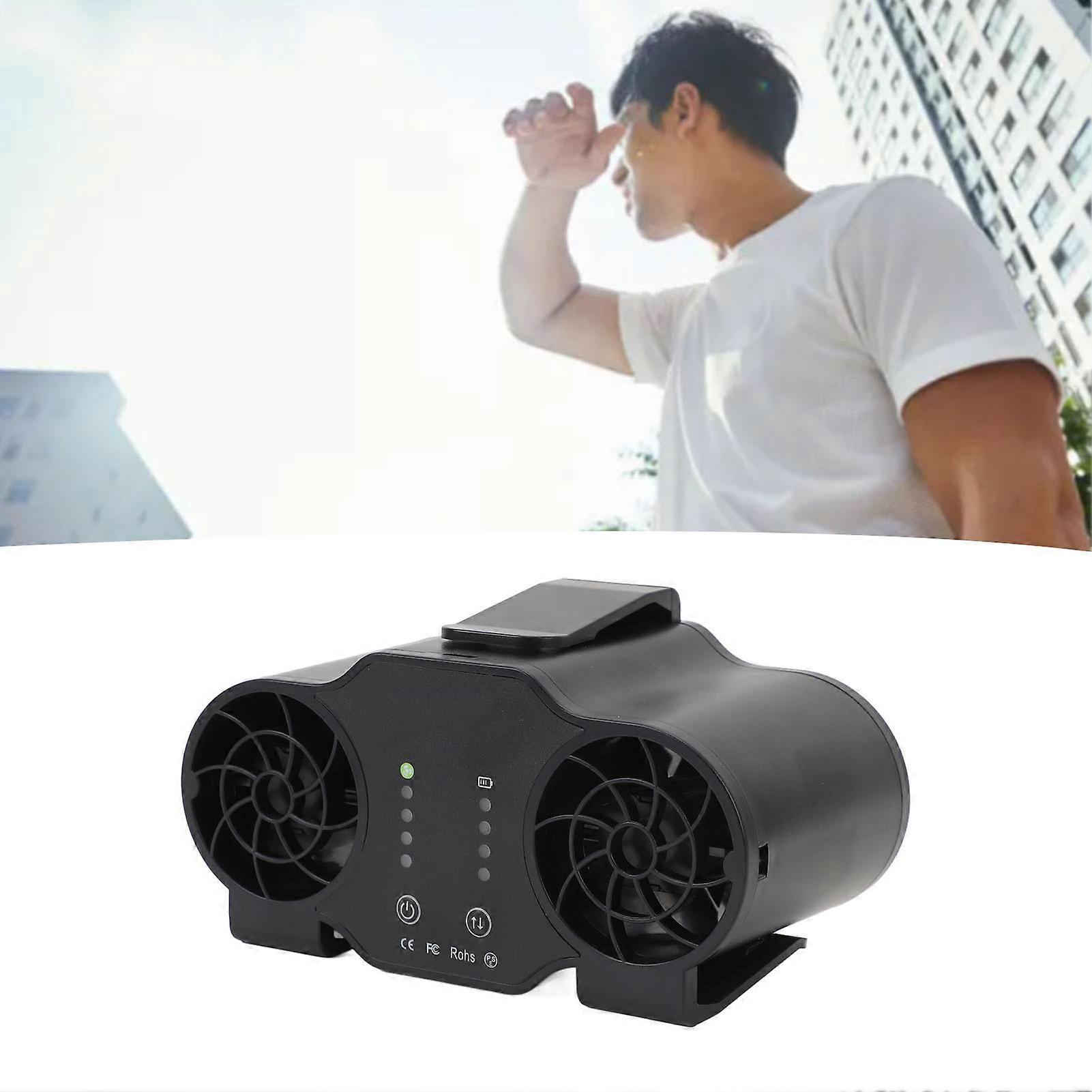 Portable Waist Clip Fan Super Strong Airflow 4 Speed Personal Wearable Fan USB Rechargeable Hanging Neck Fan Forward Reverse Function 5000mah 