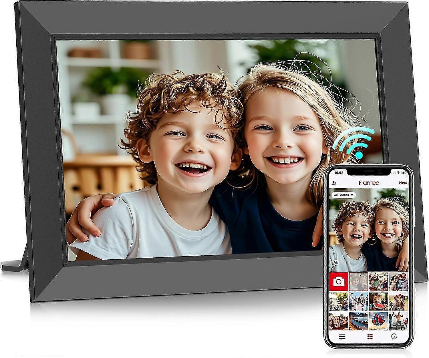 Frameo 10.1 Inch Digital Photo Frame, Smart Wifi Electronic Photo Frame with HD IPS Touch Screen Slideshow 32GB Memory, Auto Rotate Wall Mount