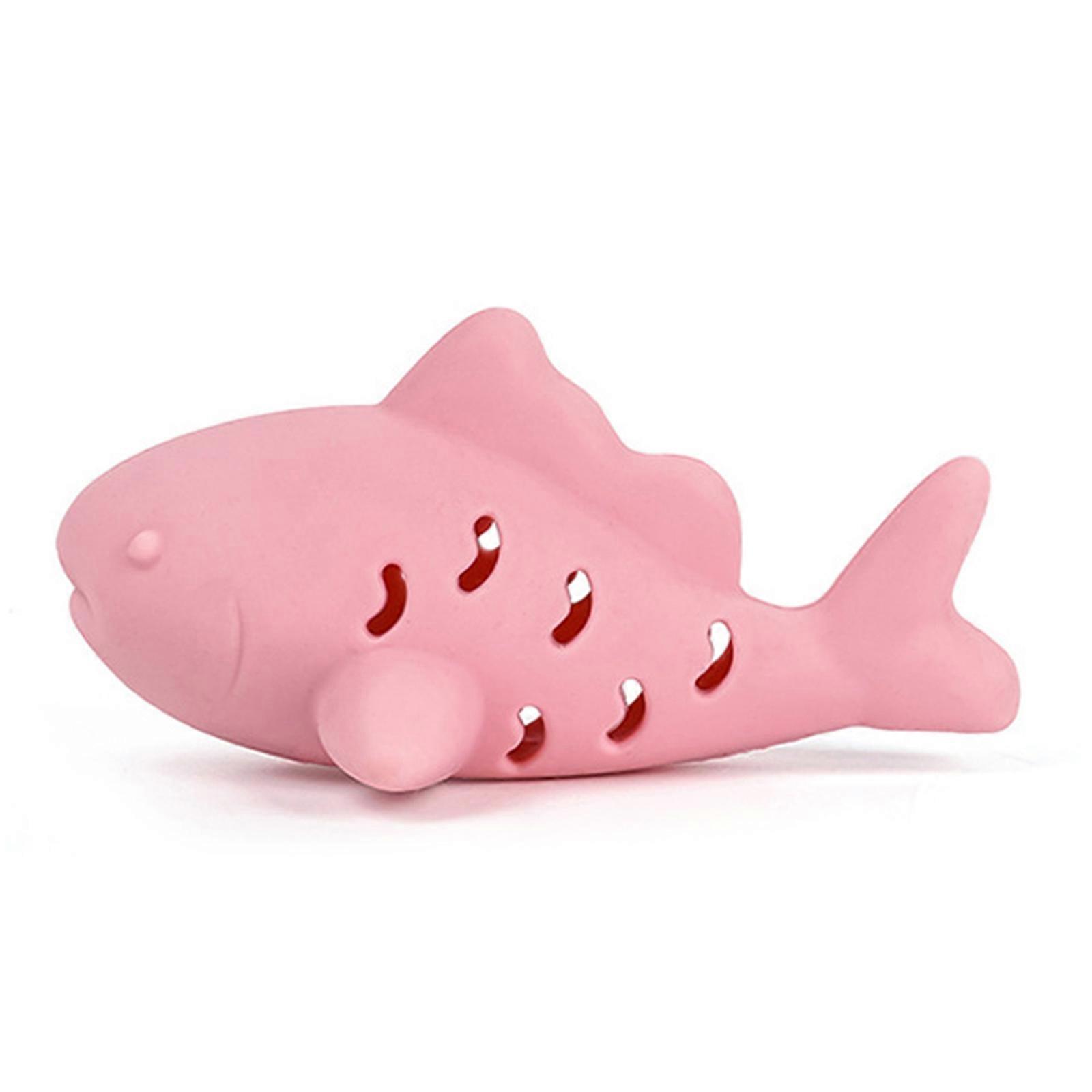 Interactive Cats Puzzle Toy With Treat Dispensing Function Silicones Chew Fish Design Promotes Exercise Mental Stimulation  Pink