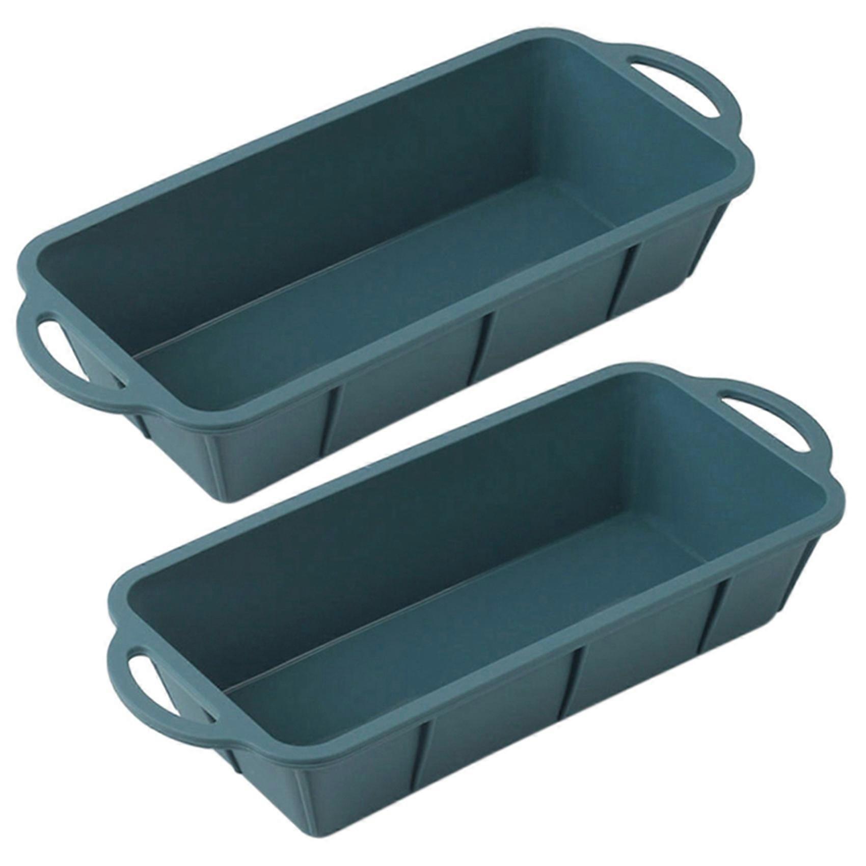 2X Silicone Rectangle Non Stick Bread Loaf Cake Mold Bakeware Baking Pan Oven Mould