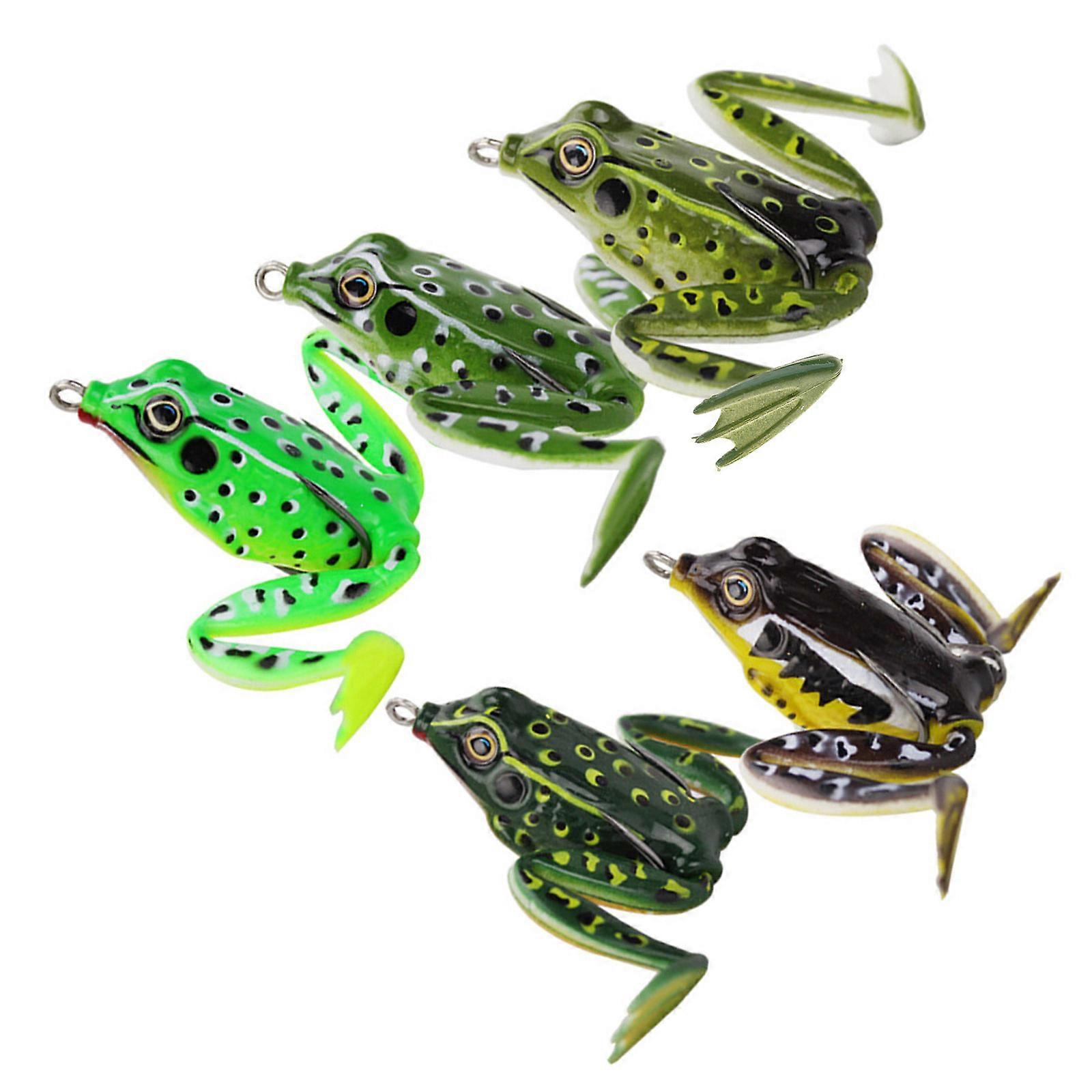 Topwater Frogs Köder Forelle Swimbait 5cm Künstliche Angelköder mit Hakenfröschen Crankbait Lures Soft Baits Multicolor