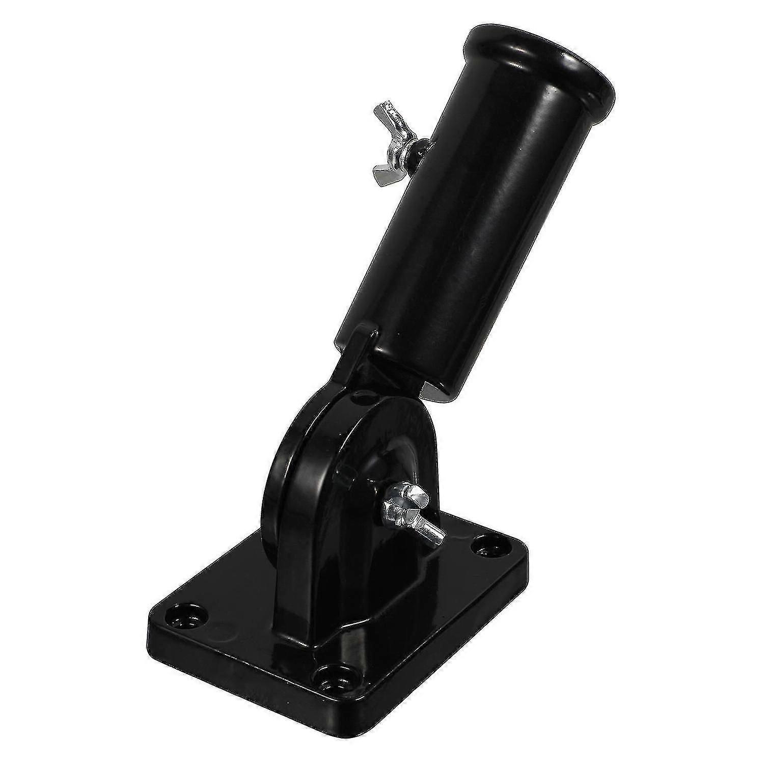 Adjustable Flag Pole Bracket Heavy Duty Aluminum Flagpole Display Holder (black)